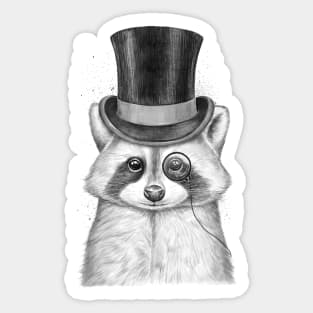 Raccoon gentleman Sticker